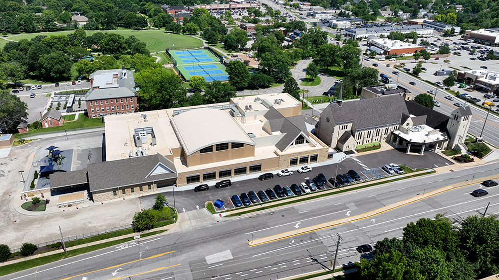 Aerial picture of St Paul Lutheran Church and School